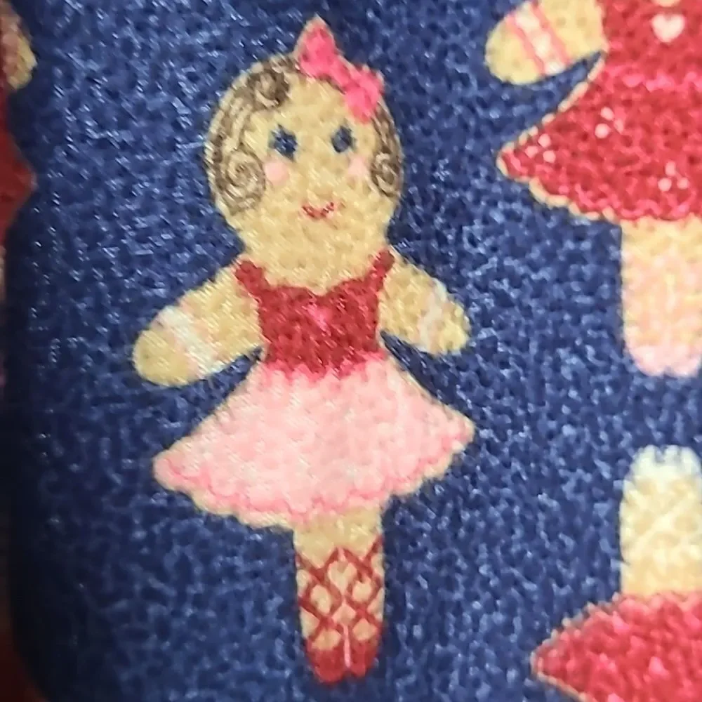 Gymboree Gingerbread Ballerina Girls 5/6 Navy Long Sleeve Flannel Pajama Set
